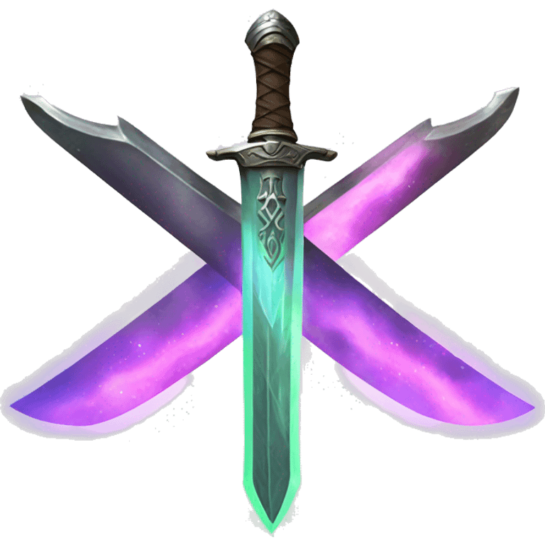 thick sword with northern lights on blade emoji