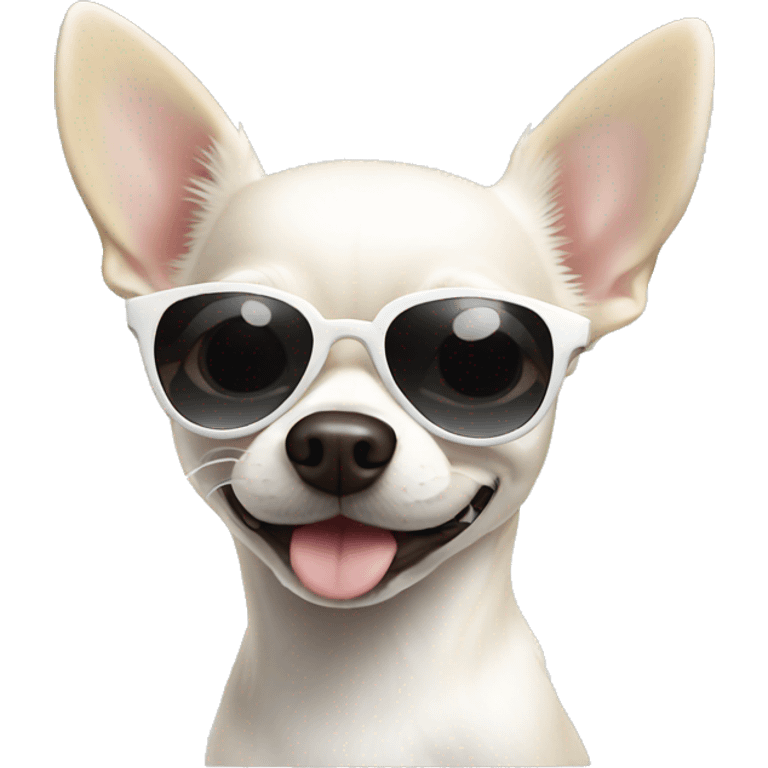 White chihuahua with sunglasses emoji