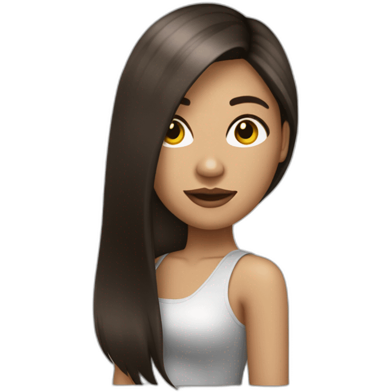 medium brunette nightclub girl straight hair emoji