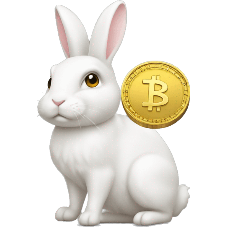 cryptocoin, gold coin, coin white rabbite emoji