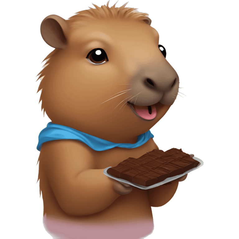 Baby capybara eating chocolate   emoji