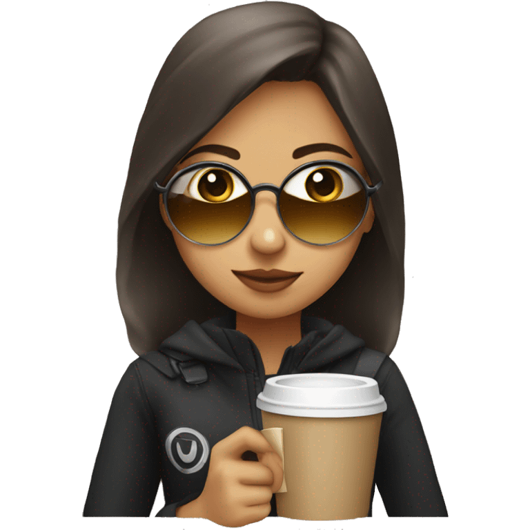 girl wearing eye patches drinking coffee emoji