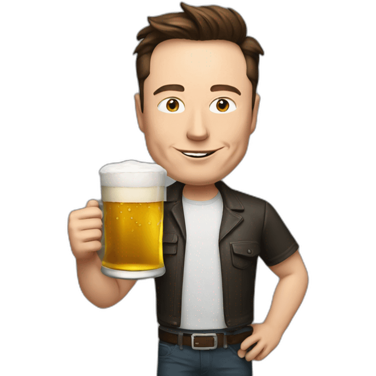 Elon musk with beer emoji