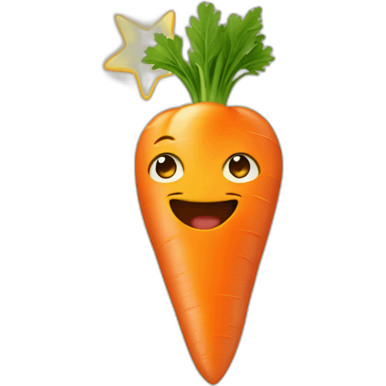 bright carrot with a star wake emoji