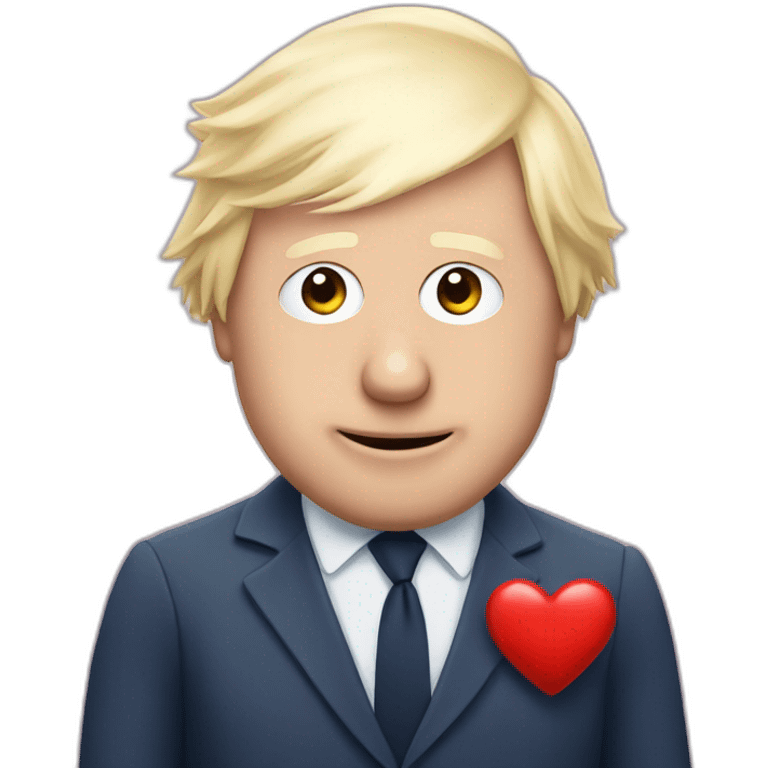 Boris Johnson with a love heart emoji