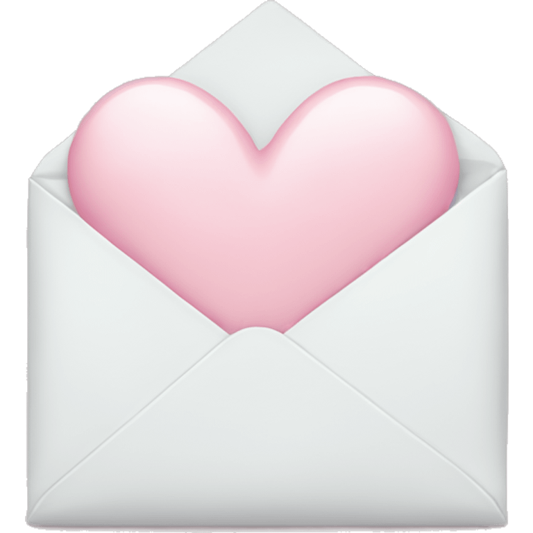 white envelope with a light pink heart emoji