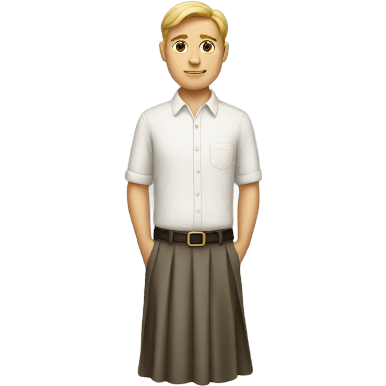 white man in a skirt emoji