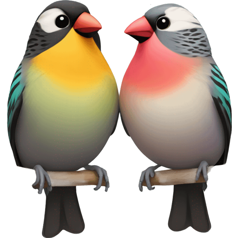 Two colorful finches emoji