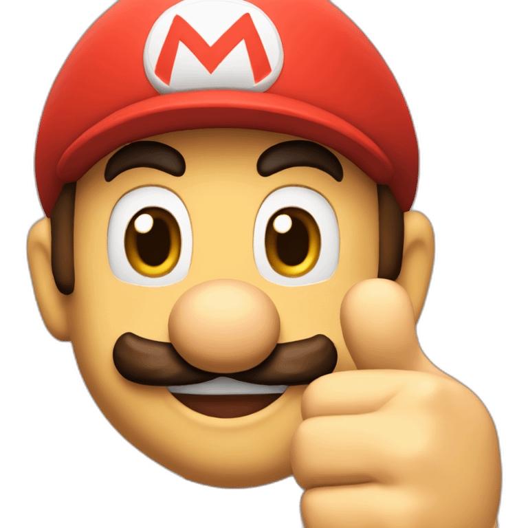 mario close up thumbs up emoji