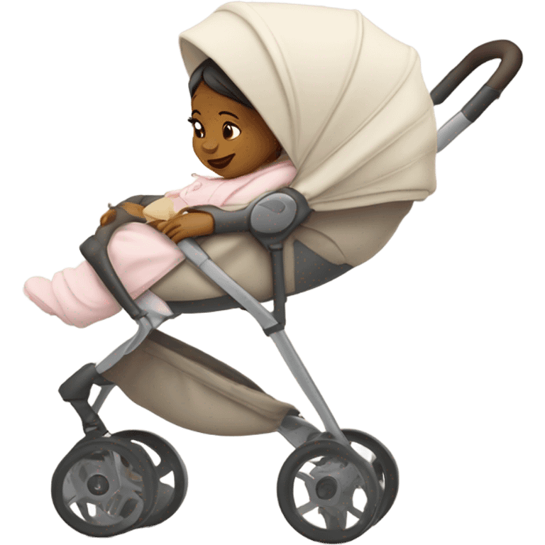 Stroller with baby girl emoji