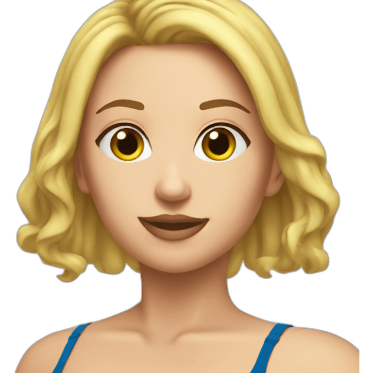 Slim-Thicc caucasian woman swimsuit posing emoji