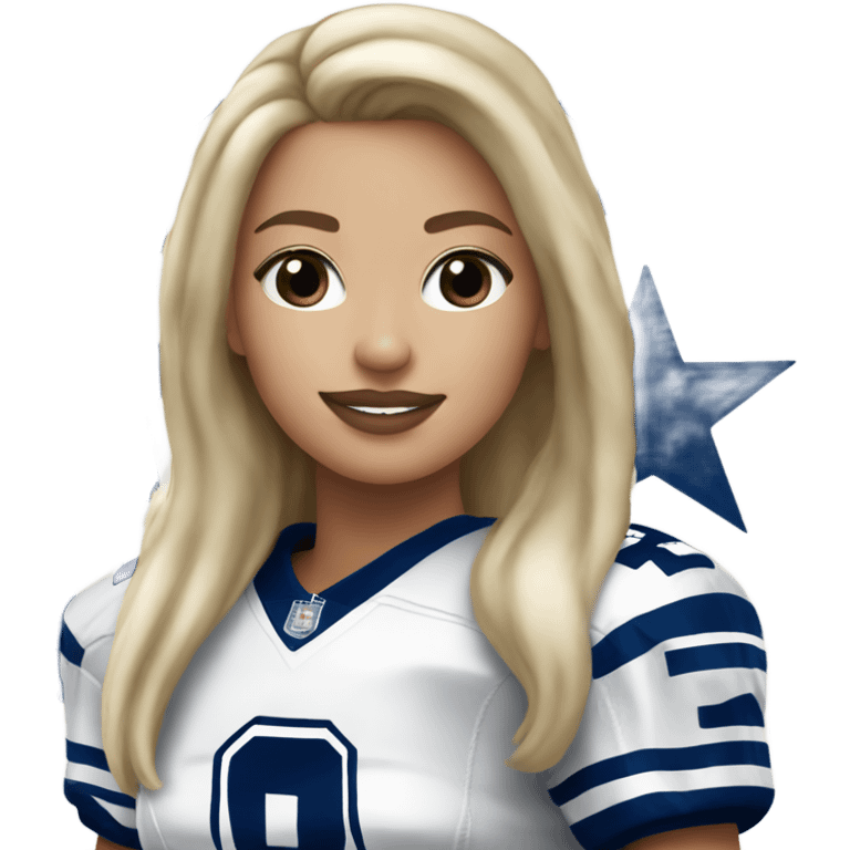 blonde girl in a dallas cowboys jersey emoji