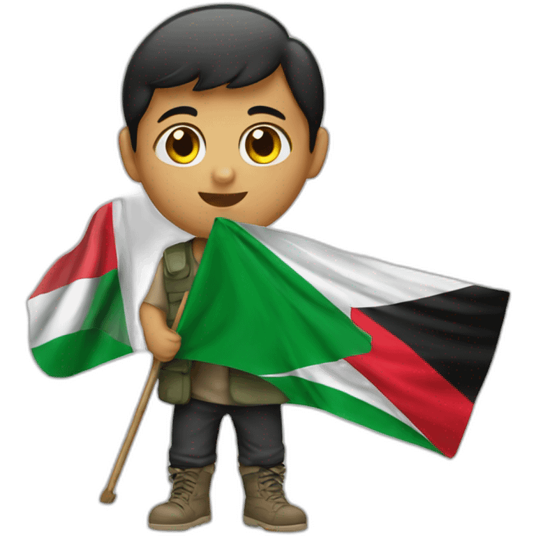 Palestinian kid holding flag emoji