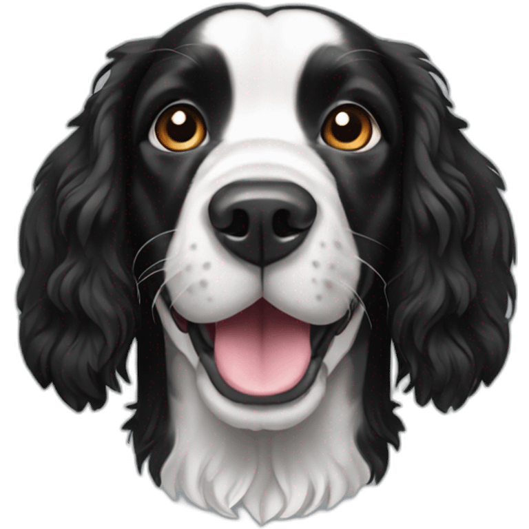 black and white Springer Spaniel emoji