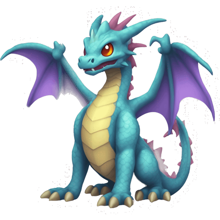 Kawaii Edgy Bright Ethereal Fantasy Dragon Pokémon Fakemon full body emoji