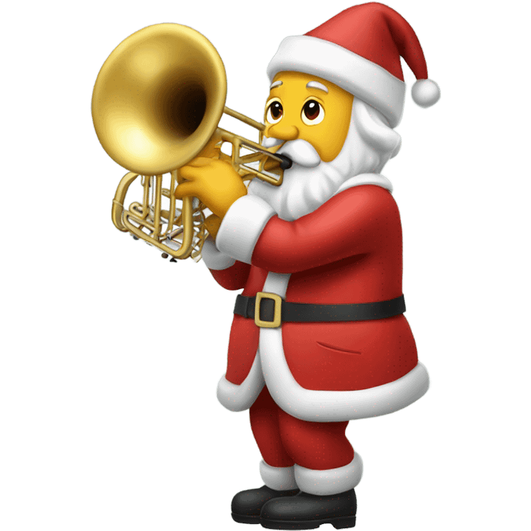 Santa playing a trombone emoji