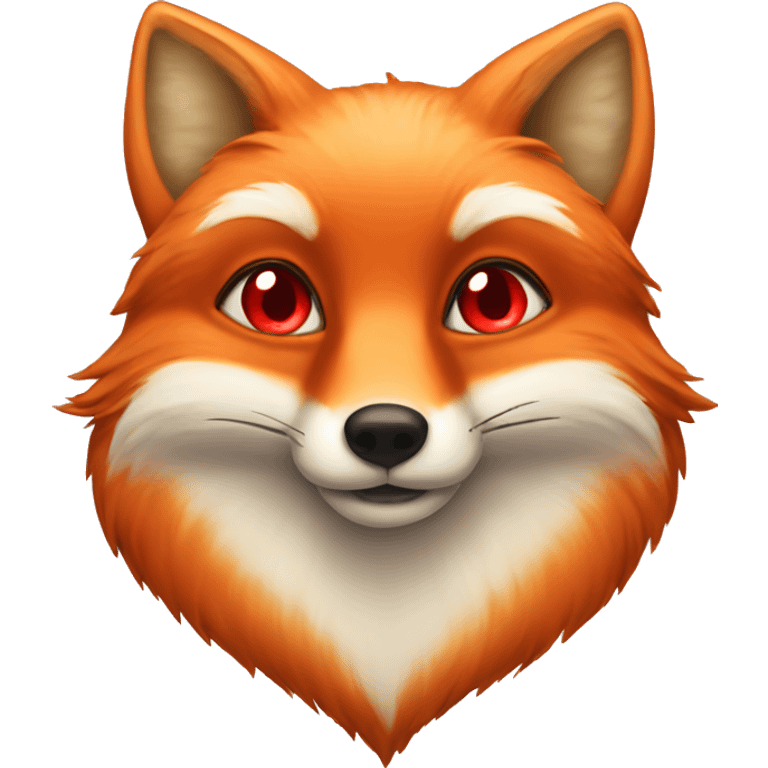 lush red fox face with hearts as eyes emoji