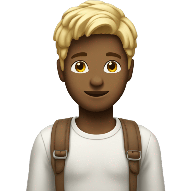 Un garçon de peau blanc avec les cheveux blond qui est amoureux  emoji