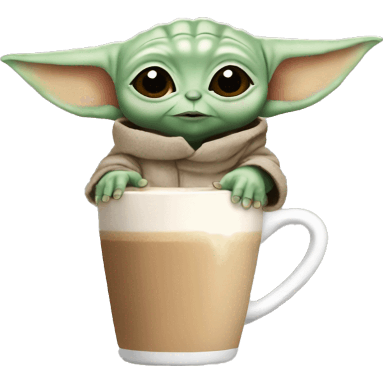 Baby yoda drinking a latte  emoji