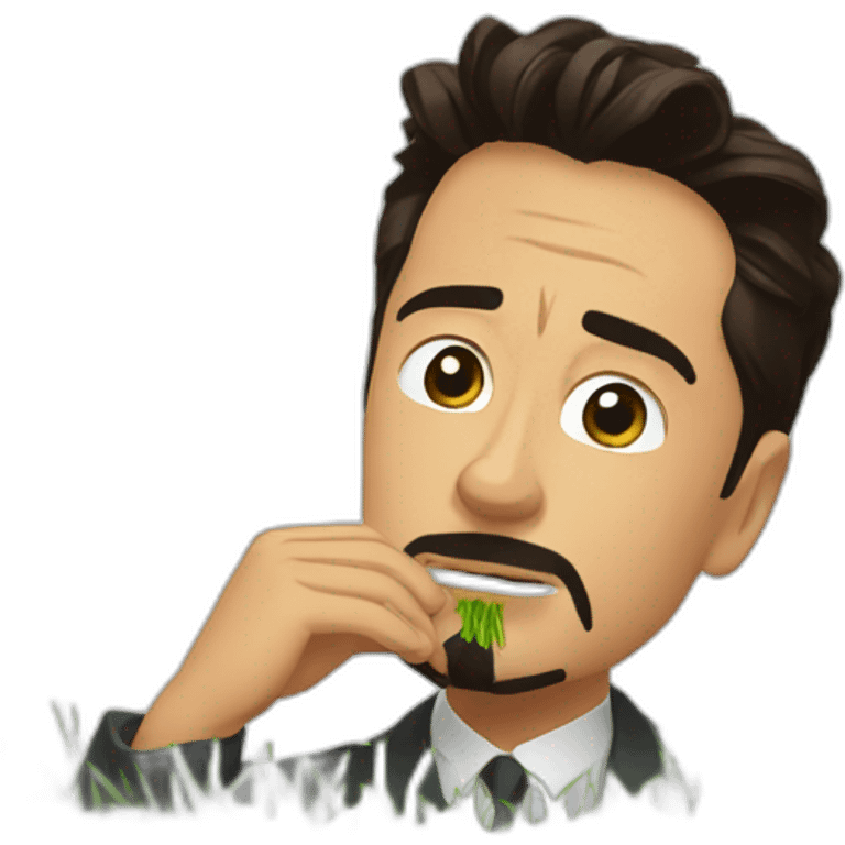 Tony stark eating grass emoji