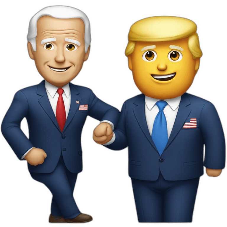 joe biden and donald trump loving emoji