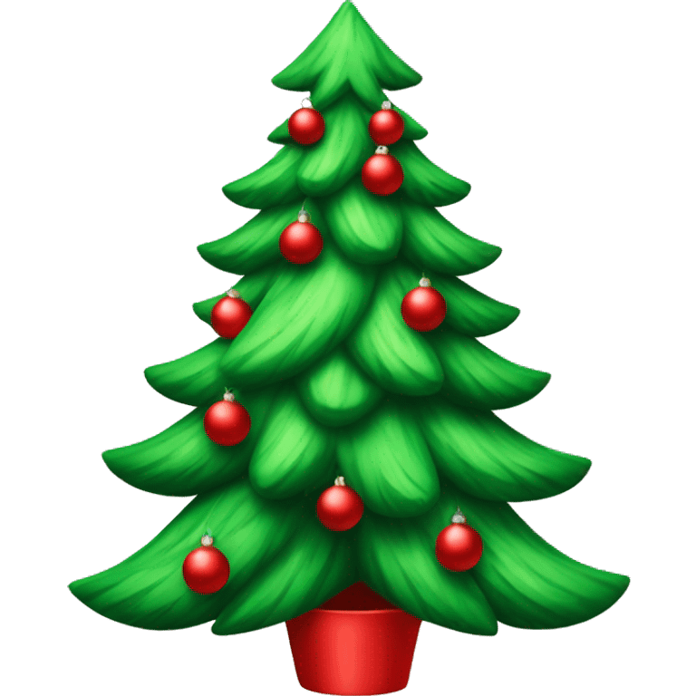 Christmas tree with red ornaments and red bows emoji