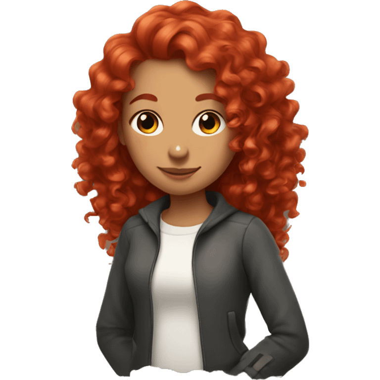 girl with red hair and curls with a rat on her shoulder emoji