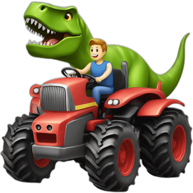 tractor-with-t-rex-driving emoji