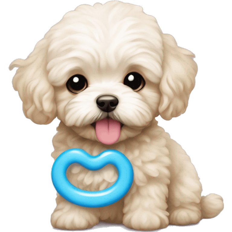 maltipoo with the pacifier emoji