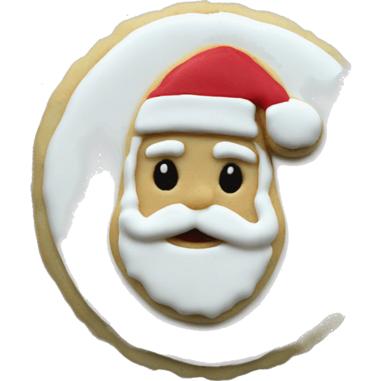 santa christmas single sugar cookie emoji