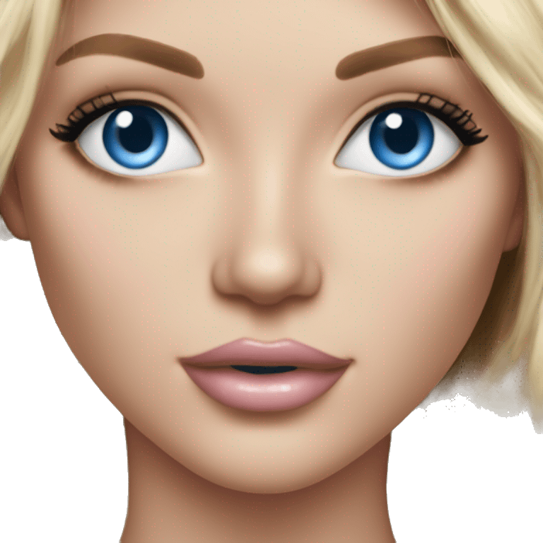 Realistic victoria secret model blonde blue eyes  emoji