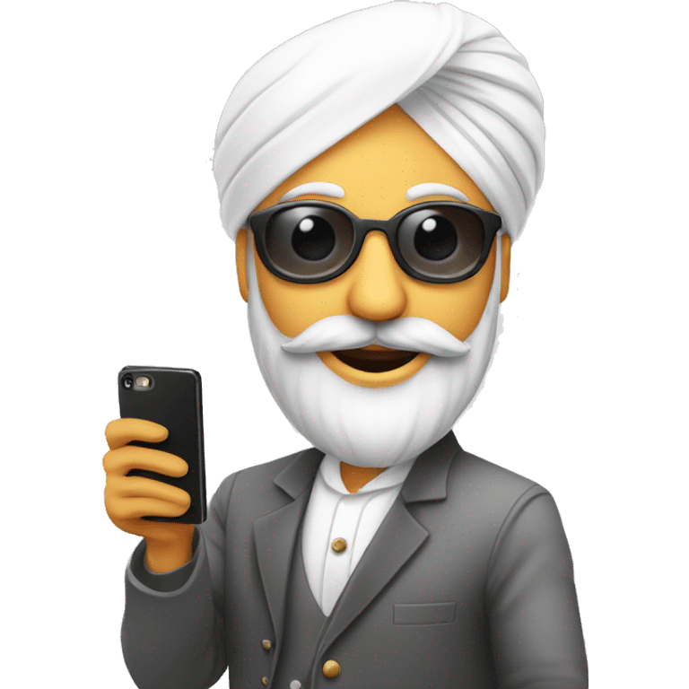 stylish sardar man taking selfie emoji