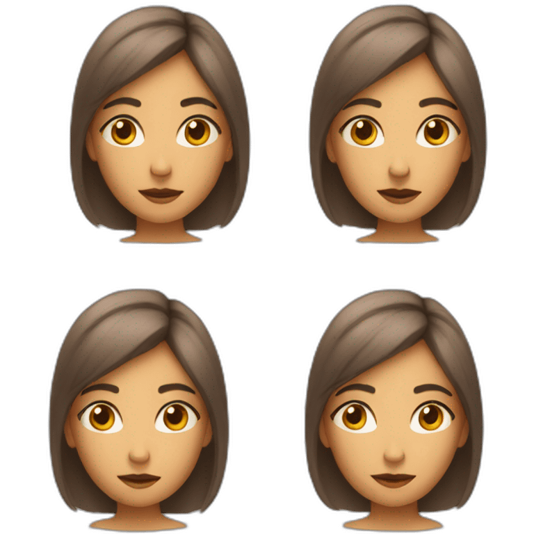 Girl looks to the left one eyebrow at the bottom and the other at the top emoji