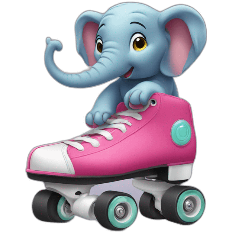 éléphant in roller-skate emoji