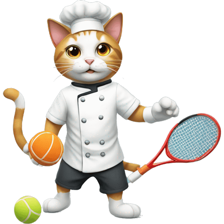 chef cat playing tennis emoji