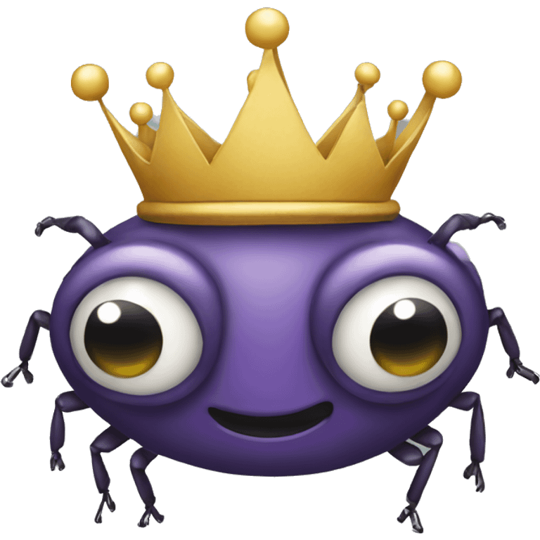 bug with crown emoji