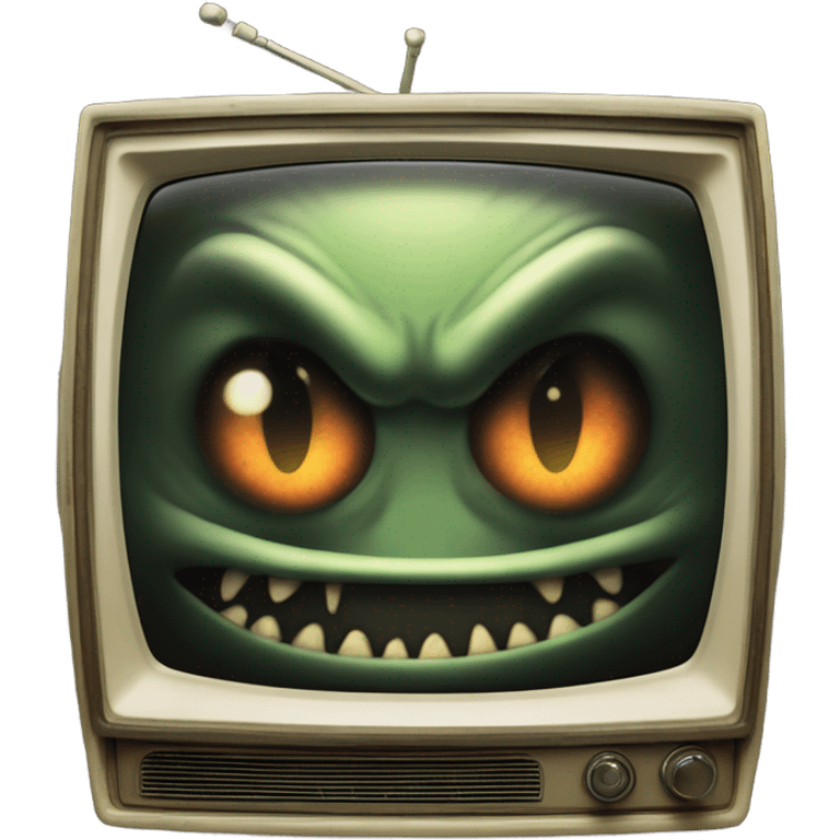 a scary alien on a TV screen emoji