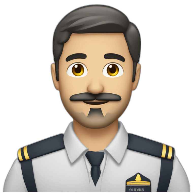 Luis Altamuro airbus pilot with grey moustache+goatee circle beard no glasses emoji