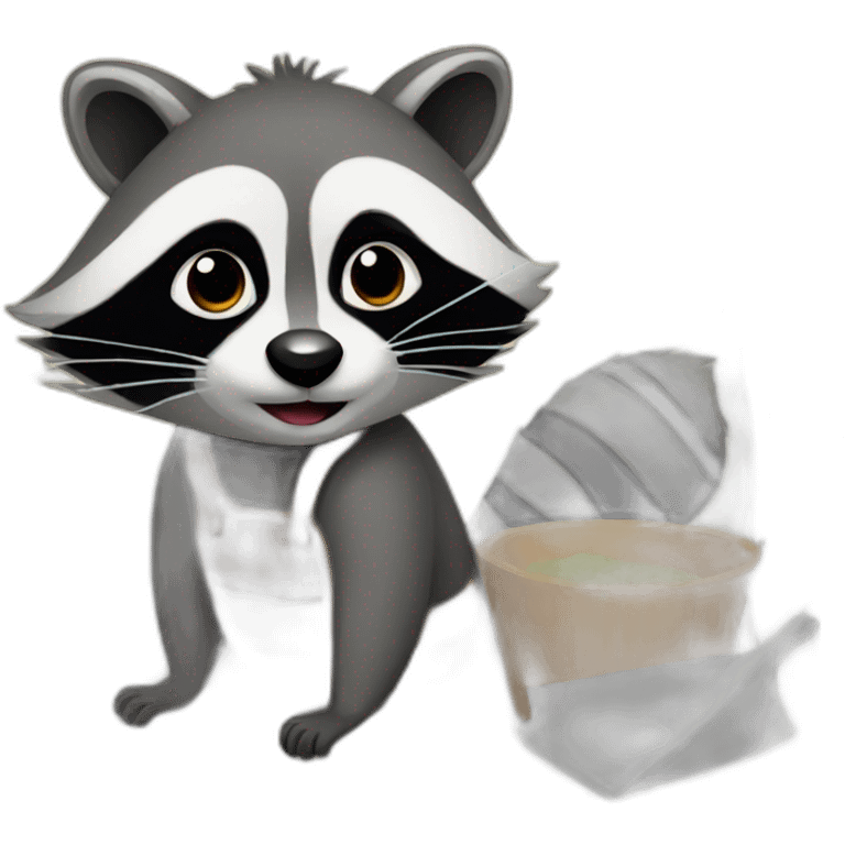 Raccoon in a house emoji