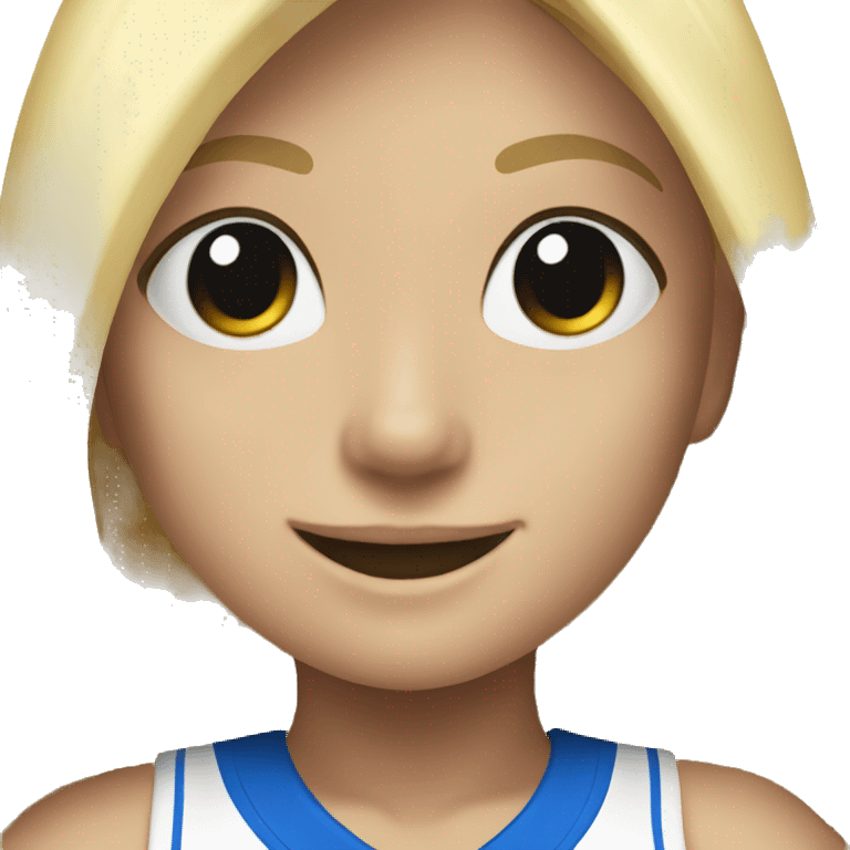 blonde girl cheer uniform emoji