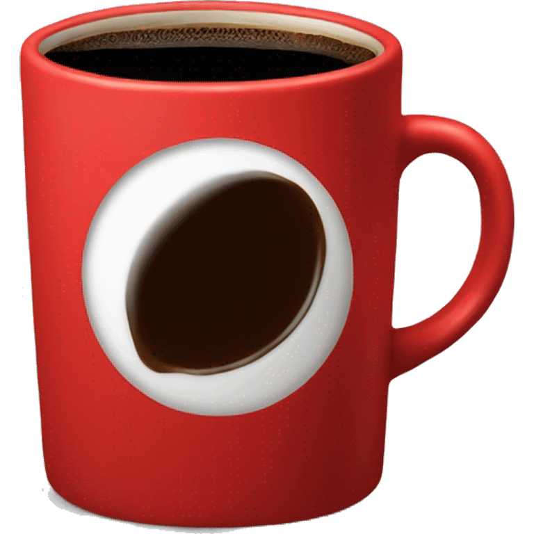 Red mug of black coffee  emoji