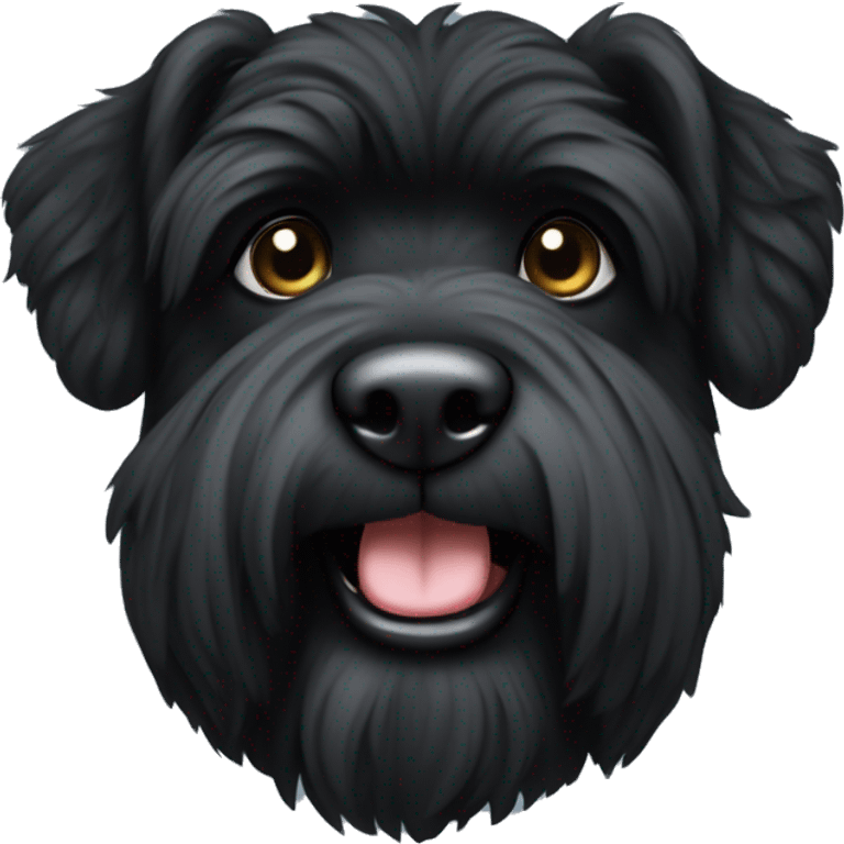 black bouvier with clipped ears emoji