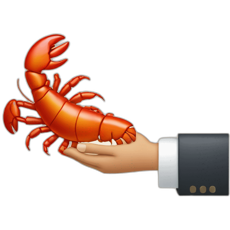 handshake hand and lobster claw emoji