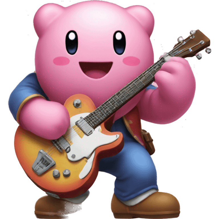 Kirby playing guitar emoji