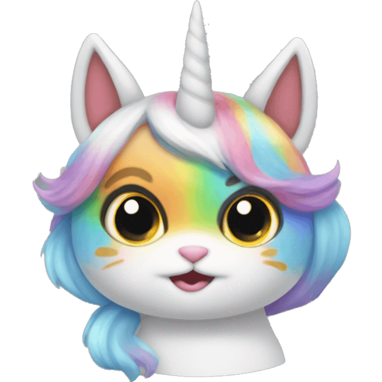 Gato unicornio arcoíris  emoji