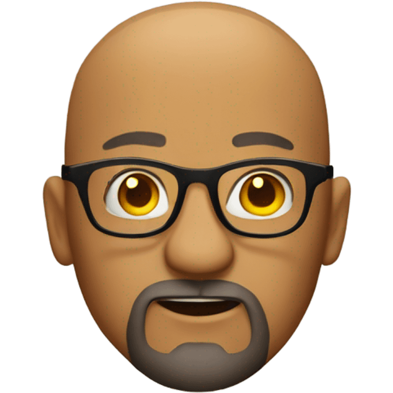 A Bald man with a beard, goatee, and glasses throwmh flames. emoji