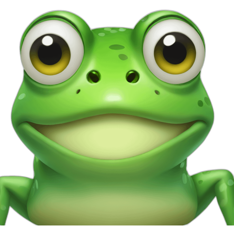 Frog with silly face emoji