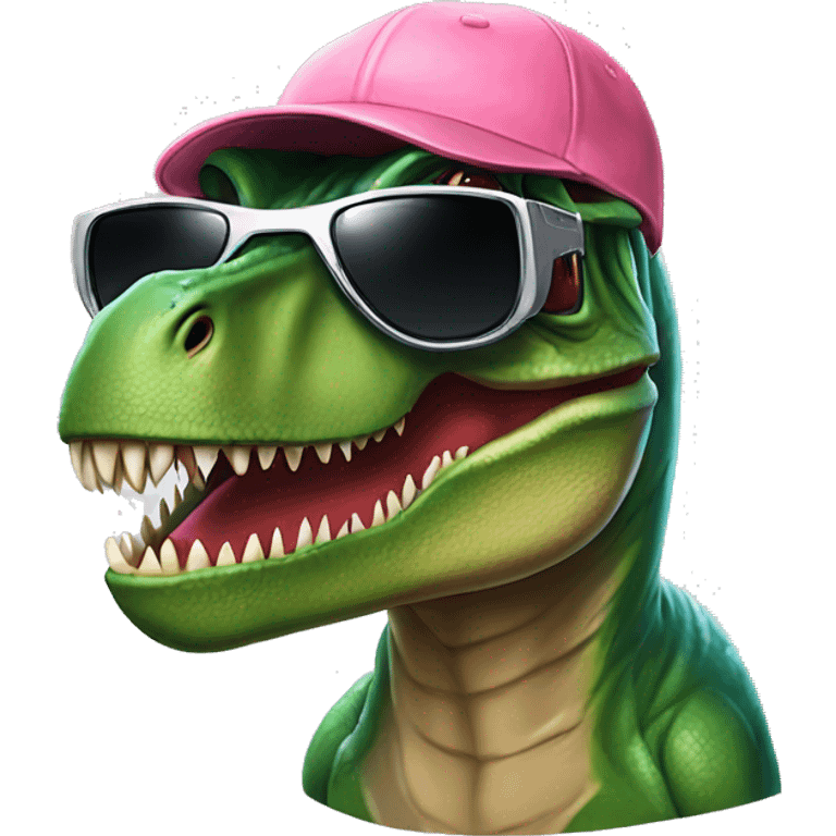 T-rex with sunglasses and a back to the future cap emoji