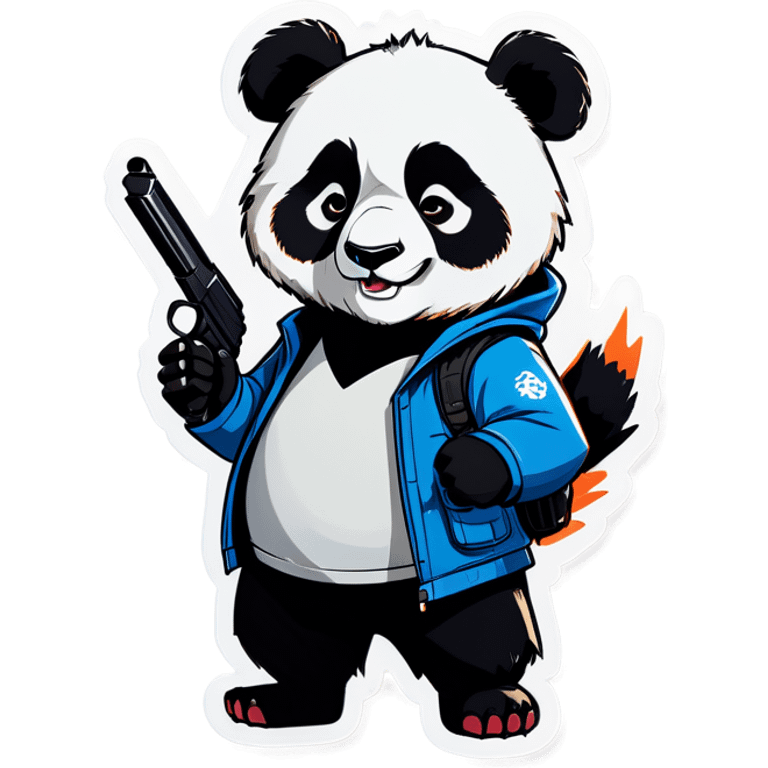 Entry Panda holding a gun emoji