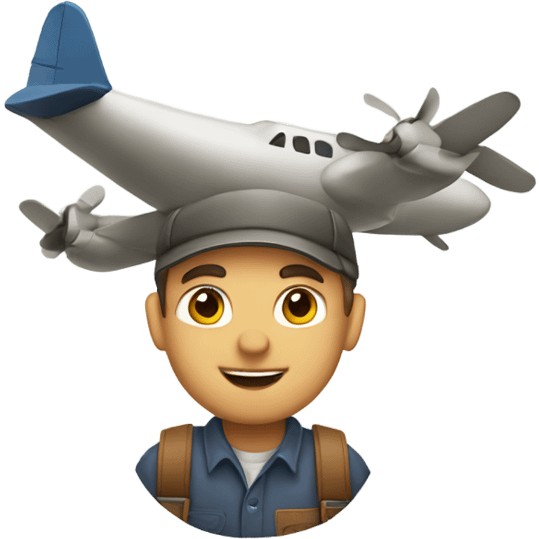 Farmer flying an airplane emoji